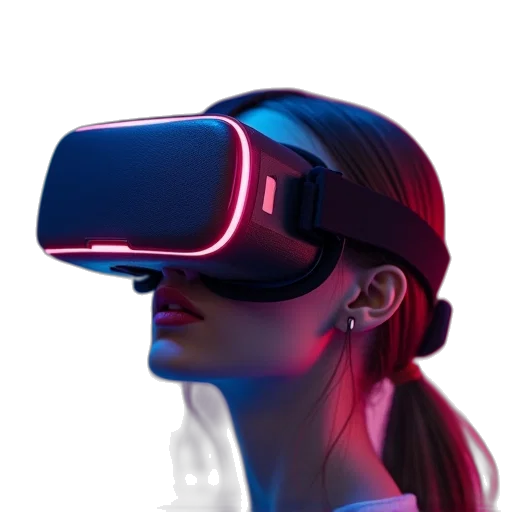 cyberpunk, 3d render, concept art, headset transparent PNG cut-out