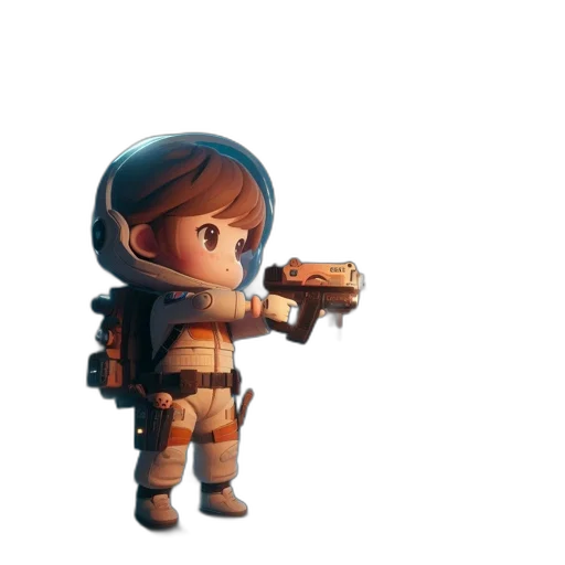 weapon, robot, jacket, staff transparent PNG cut-out