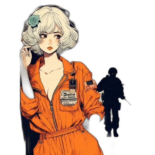 jacket, dress, robot, staff transparent PNG cut-out