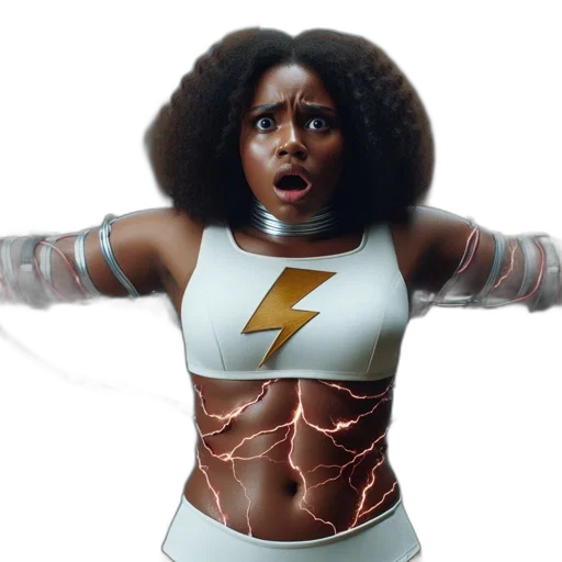 hair, comic book art, neon lights, woman transparent PNG cut-out