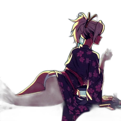 dress, jacket, staff, dragon transparent PNG cut-out