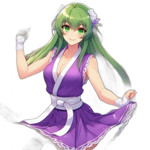 dress, staff, flower, weapon transparent PNG cut-out