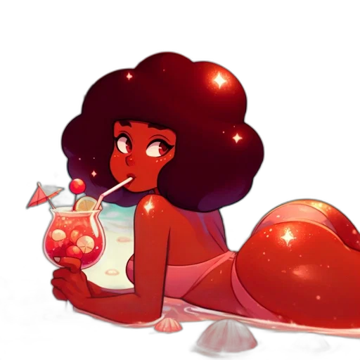 creature, hair, dress, staff transparent PNG cut-out