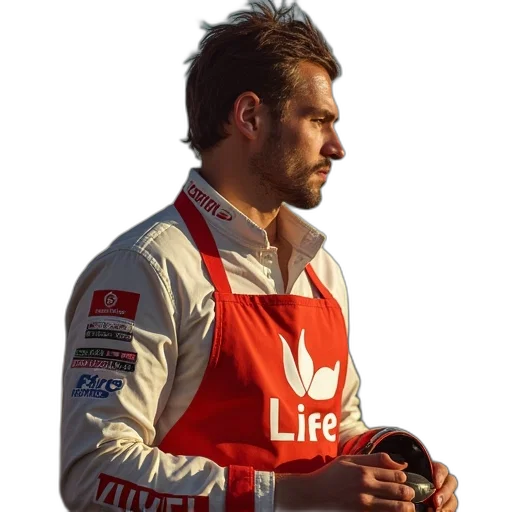 jacket, staff, photorealistic, racing transparent PNG cut-out