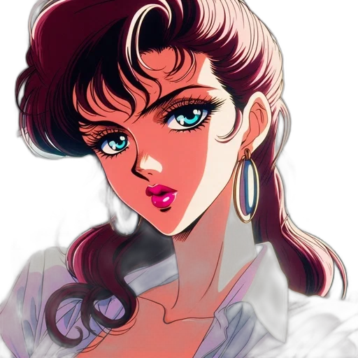 face, anime, vaporwave, cartoon transparent PNG cut-out