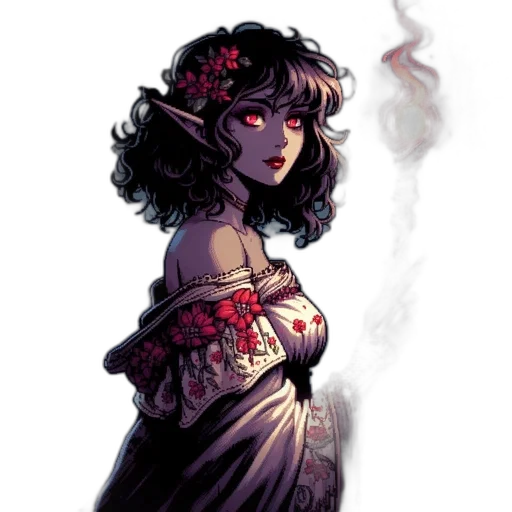 dress, staff, fantasy art, concept art transparent PNG cut-out