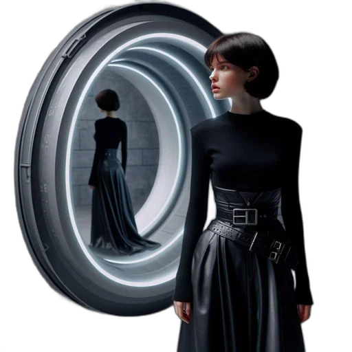 dress, jewelry, robot, hair transparent PNG cut-out