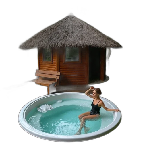 3d render, woman, black, swimsuit transparent PNG cut-out