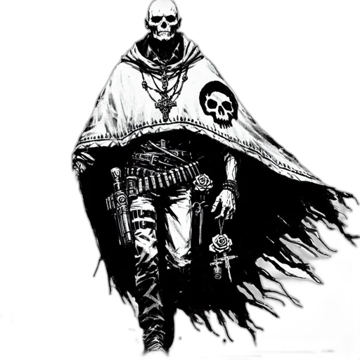 jacket, mask, staff, sword transparent PNG cut-out