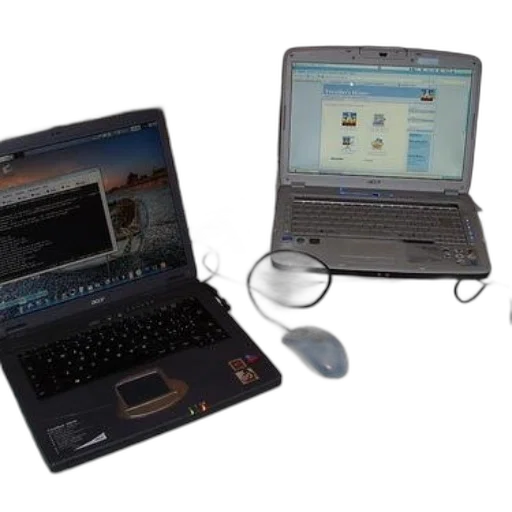 3d render, two, acer, laptops transparent PNG cut-out