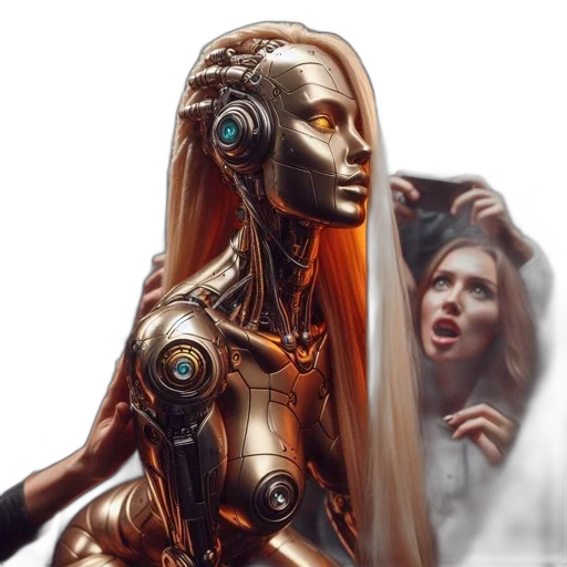 robot, face, concept art, fantasy art transparent PNG cut-out