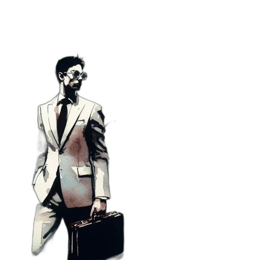jacket, staff, robot, concept art transparent PNG cut-out