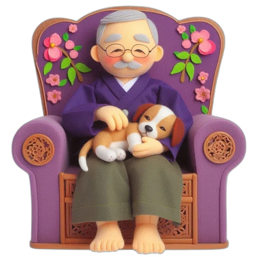 furniture, photorealistic, 3d render, elderly transparent PNG cut-out