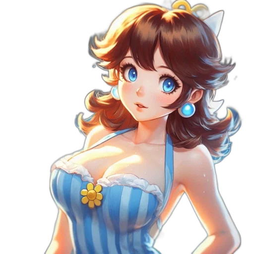 dress, staff, crown, anime transparent PNG cut-out