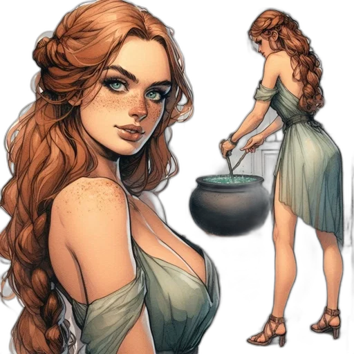 dress, jewelry, fantasy art, comic book art transparent PNG cut-out