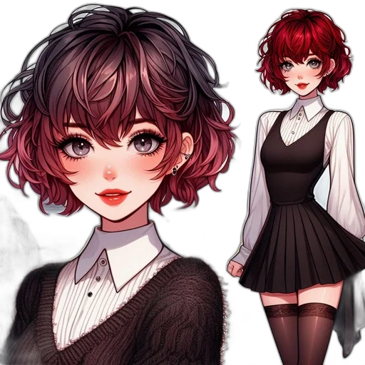 dress, creature, face, hair transparent PNG cut-out