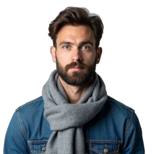 jacket, face, staff, hair transparent PNG cut-out