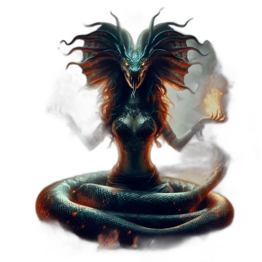 dragon, creature, mask, staff transparent PNG cut-out