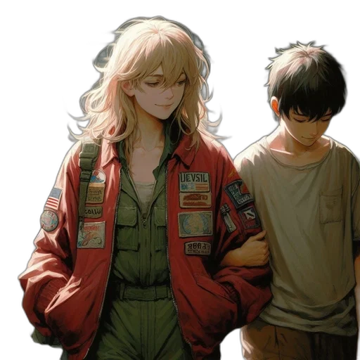 jacket, weapon, face, concept art transparent PNG cut-out