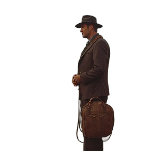 staff, hat, jacket, umbrella transparent PNG cut-out