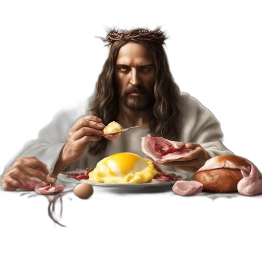 food, photorealistic, man, long transparent PNG cut-out