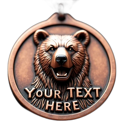 jewelry, copper-colored, medal, raised transparent PNG cut-out
