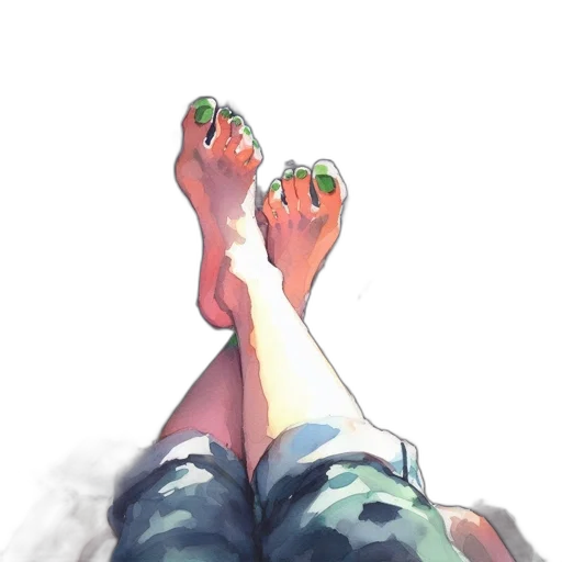 shoes, bottle, watercolor, oil painting transparent PNG cut-out