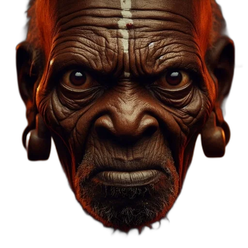 face, mask, staff, creature transparent PNG cut-out