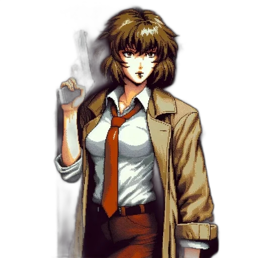 jacket, staff, weapon, face transparent PNG cut-out