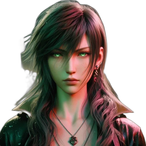 face, fantasy art, concept art, cyberpunk transparent PNG cut-out