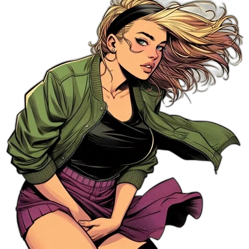 jacket, comic book art, concept art, cartoon transparent PNG cut-out