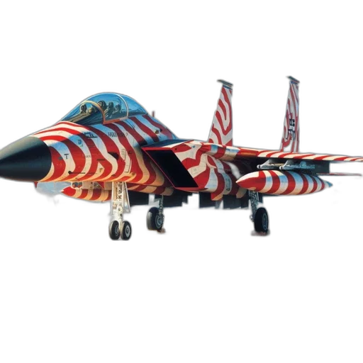 3d render, distinctive, candy-stripe-painted, fighter transparent PNG cut-out