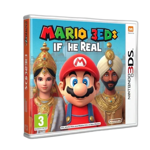 3d render, nintendo, 3ds, humorous transparent PNG cut-out