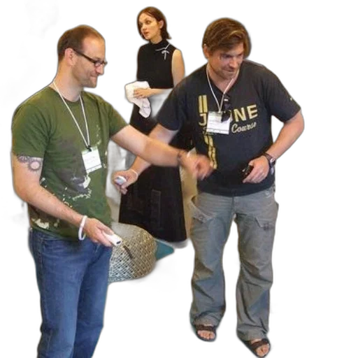 staff, two, men, play transparent PNG cut-out