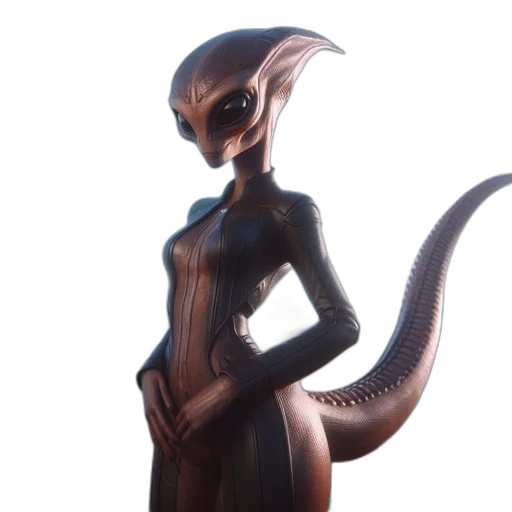 dress, creature, staff, robot transparent PNG cut-out