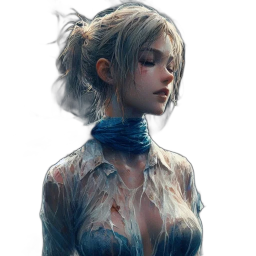 dress, face, jacket, robot transparent PNG cut-out