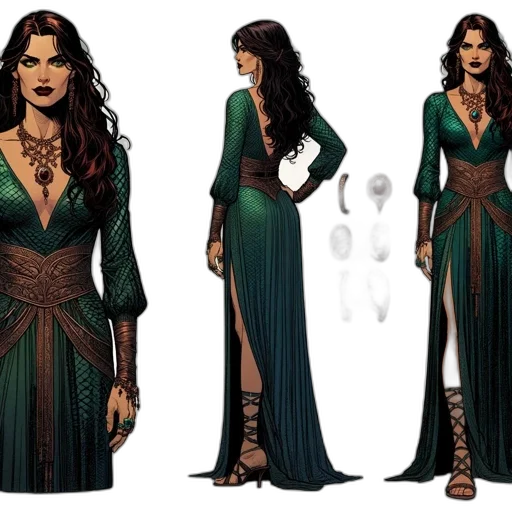 dress, concept art, fantasy art, comic book art transparent PNG cut-out