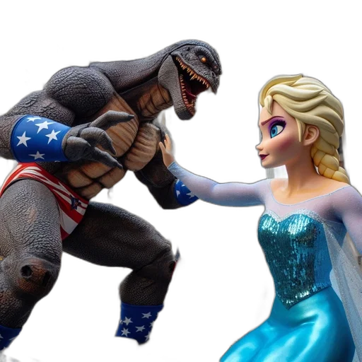 3d render, concept art, godzilla-like, creature transparent PNG cut-out