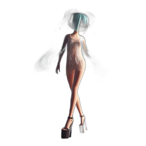 dress, hair, robot, creature transparent PNG cut-out