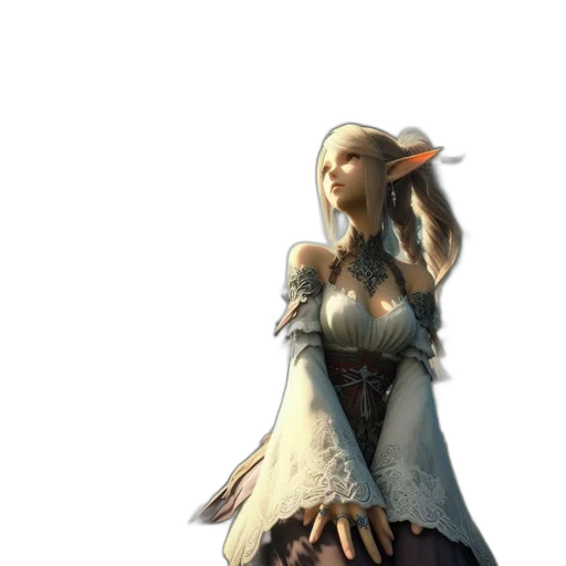 dress, staff, face, sword transparent PNG cut-out