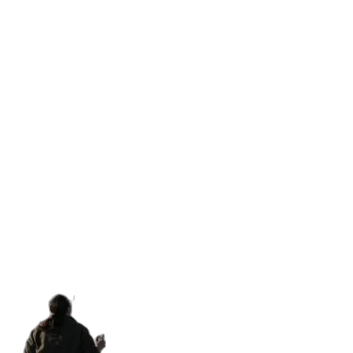 jacket, staff, robot, creature transparent PNG cut-out
