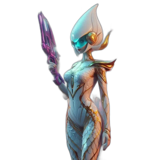 robot, staff, sword, creature transparent PNG cut-out