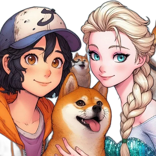 animal, anime, fantasy art, watercolor transparent PNG cut-out