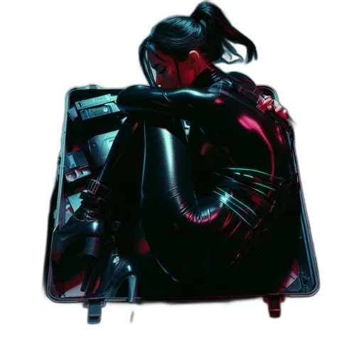 jacket, robot, dress, cyberpunk transparent PNG cut-out