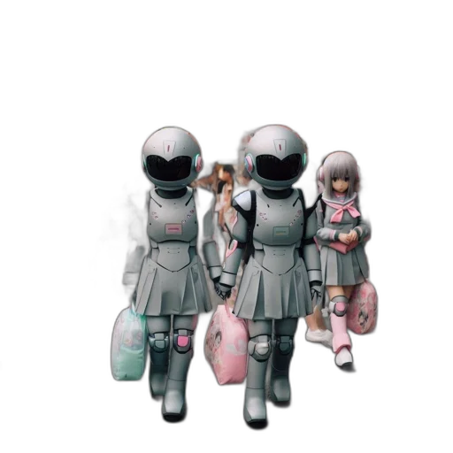 robot, dress, concept art, 3d render transparent PNG cut-out