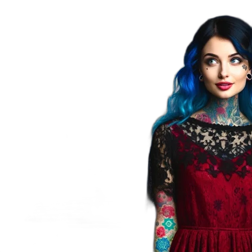 dress, jewelry, blue, colorful transparent PNG cut-out
