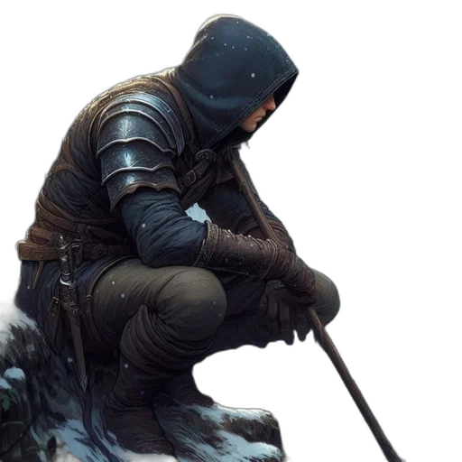 sword, jacket, staff, mask transparent PNG cut-out