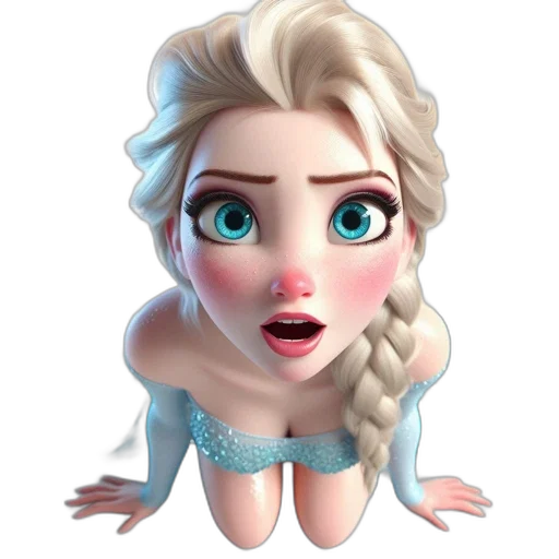 face, dress, 3d render, cartoon transparent PNG cut-out