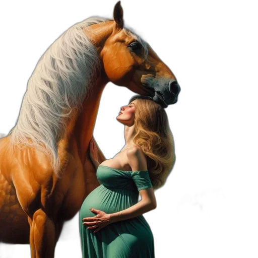 dress, animal, photorealistic, oil painting transparent PNG cut-out