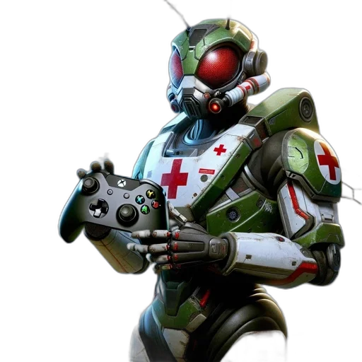 robot, weapon, concept art, 3d render transparent PNG cut-out